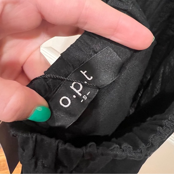 Anthropologie OPT Black Bandage Flax Cotton Midi Dress Cut Out Open Back Dress - Picture 7 of 9